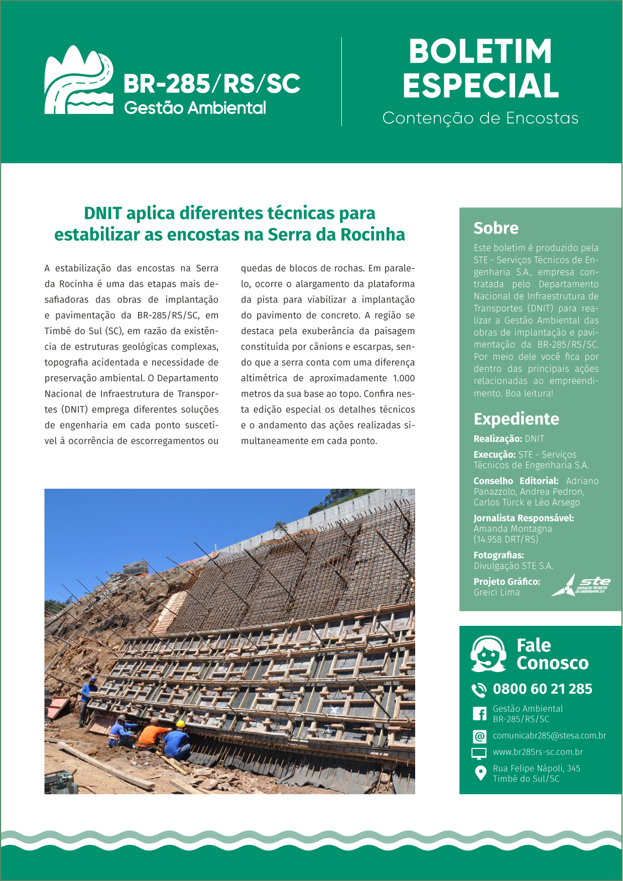Boletim Especial - Contenção de Encostas