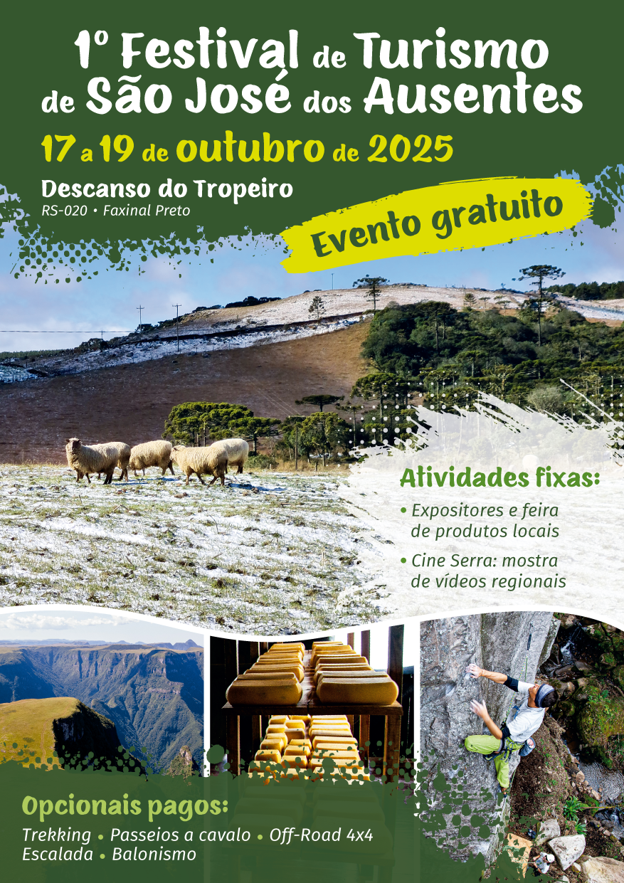 Flyer 1º Festival de Turismo de São José dos Ausentes